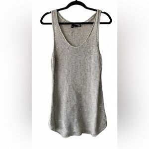 Eileen Fisher Sequin Chain Mail Knit Tank Top - Size Large (L)